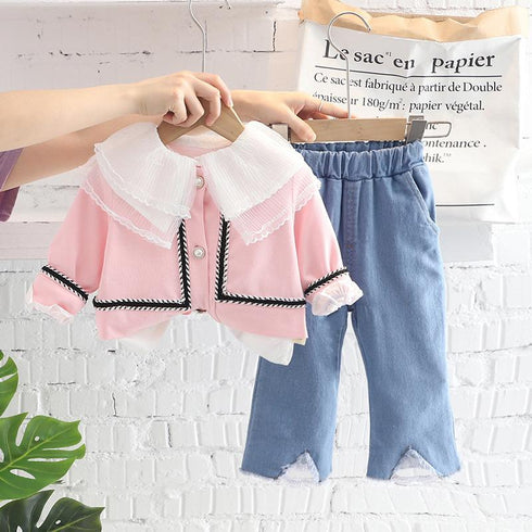 Lace Collar Small Fragrance Long Sleeve Suit